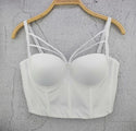 Fashion Mesh Push Up Bralet Women's Corset Bustier Bra Night Club Party long sexy Cropped Top Vest Plus Size AW514