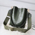 Ansloth Crocodile Crossbody Bag For Women Shoulder Bag Brand Designer Women Bags Luxury PU Leather Bag Bucket Bag Handbag HPS405