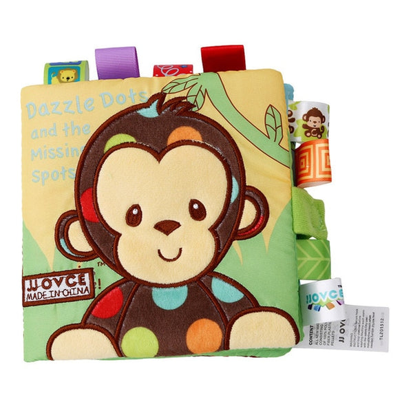 Animal Style Monkey/Owl/Dog Newborn Baby Toys Learning Educational Kids Cloth Books Cute Infant Baby Fabric Book Ratteles Toy