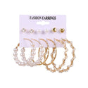 FNIO Women's Earrings Set Pearl Earrings For Women Bohemian Fashion Jewelry 2020 Geometric Crystal Heart Stud Earrings