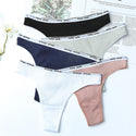 3Pcs/Lot Women's Cotton G-String Thong Panties String Underwear Women Briefs Sexy Lingerie Pants Intimate Ladies Letter Low-Rise