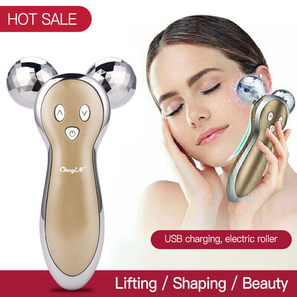 3D Massager Roller of Micro Current Vibration Electric Massager Full Body Anti Wrinkle Roller Ball Massage Lymphatic + FREE GIFT