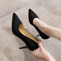 Fine With Single Shoes Black Elegant High Heels Plus Size Work Shoes Sexy Fashion Women's Shoes Career Office Shoes Pumps 43,44