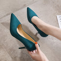 Fine With Single Shoes Black Elegant High Heels Plus Size Work Shoes Sexy Fashion Women's Shoes Career Office Shoes Pumps 43,44