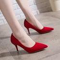 Fine With Single Shoes Black Elegant High Heels Plus Size Work Shoes Sexy Fashion Women's Shoes Career Office Shoes Pumps 43,44