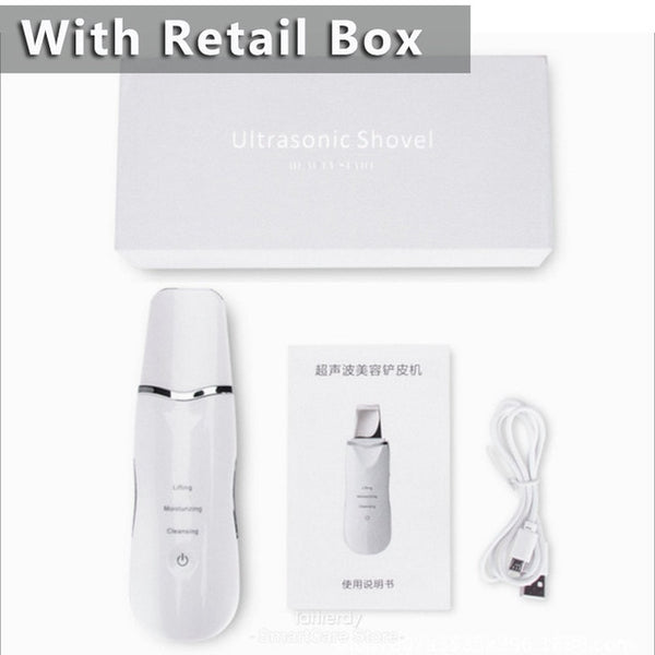 Ultrasonic Skin Scrubber Deep Cleaning Face Lifting Machine Vibrating Facial Cleansing Skin Spatula Peeling Beauty Device Tools