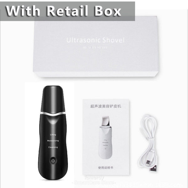 Ultrasonic Skin Scrubber Deep Cleaning Face Lifting Machine Vibrating Facial Cleansing Skin Spatula Peeling Beauty Device Tools