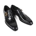 Vikeduo 2020 Men's Crocodile Leather Shoes Black Plaid Male Dress Shoe Fashion Handmade Wedding Party Business Sapatos Masculino