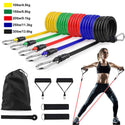 11Pcs/Set Latex Resistance Bands Crossfit Training Exercise Yoga Tubes Pull Rope Rubber Expander Elastic Bands Fitness Equipment