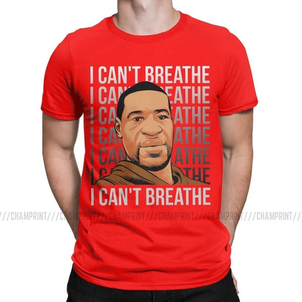 I Can't Breathe Men's T Shirts George Floyd Black Lives Matter Hipster Tees Short Sleeve T-Shirt Graphic Printed Clothes