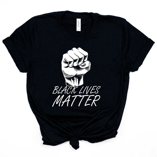 Black Lives Matter Stand Up Shirt Power Fist Black Power T-shirt Anti Racist Equality Shirt RIP George Floyd Tees Casual Tops