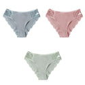 3PCS/Set Cotton Underwear Women's Panties Comfort Underpants  Floral Lace Briefs For Woman Sexy Low-Rise Pantys Intimates M L XL