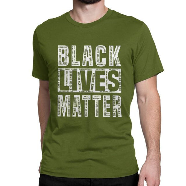 Men's Black Lives Matter T Shirt Justice for George Floyd Equal Racism Racist 100% Cotton Tops Short Sleeve Tees Classic T-Shirt