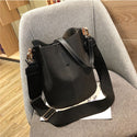 Messenger bag Women Bucket Shoulder Bag large capacity vintage Matte PU Leather lady handbag Luxury Designer bolsos mujer Black