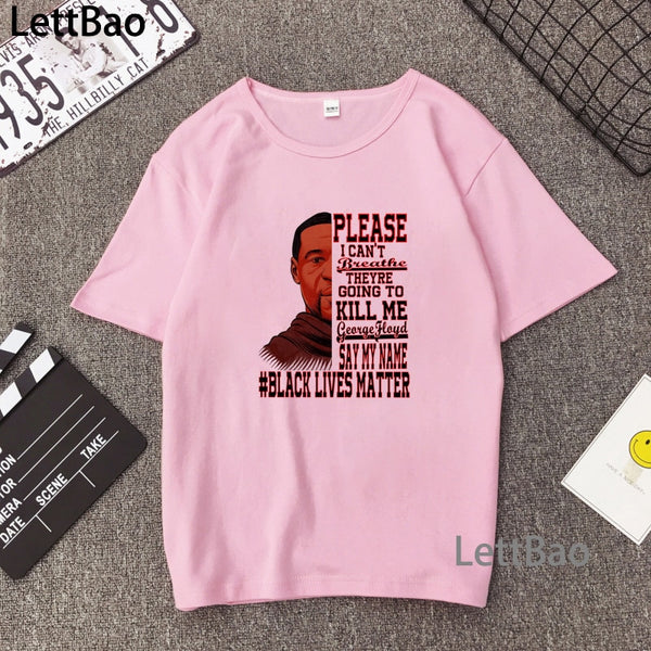 Black Lives Matter BLM Tees Justice for George Floyd Activist Movement Clothing No Justice No Peace Women Short Sleeve Tops