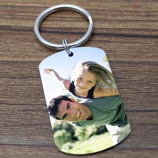 Personalized Picture Keychain Custom Photo Keychain Keepsake Keyring Gift For Him Fathers Day Gift