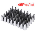 46Pcs/Lot Stainless Steel Nozzle Tips DIY Cake Decorating Tools Icing Piping Cream Pastry Bag Nozzle Kitchen Bakery Tools