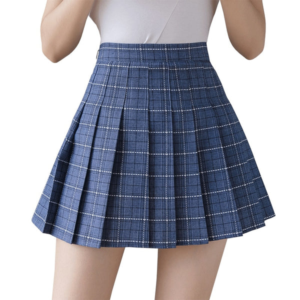 2020 New Summer Skirt High Waist Women Pleated Skirt School Uniforms Dance Skir Harajuku Fashion A-line Plaid Skirt XS-XXL