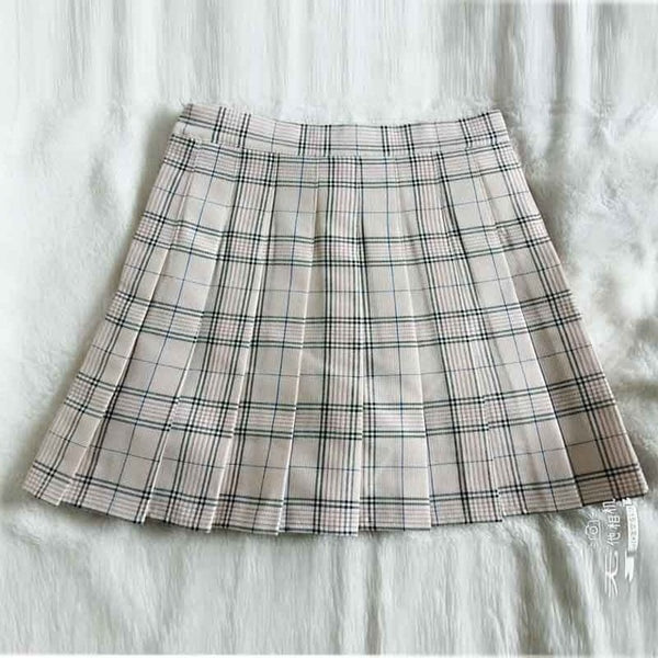 2020 New Summer Skirt High Waist Women Pleated Skirt School Uniforms Dance Skir Harajuku Fashion A-line Plaid Skirt XS-XXL