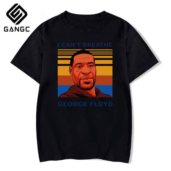 black lives matter George floyd I can’t breathe shirt Summer Fashion Vintage Tshirt Print Tops Fashion Short Sleeve Casual Tee