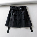 2020 Women's Skirts Casual Pockets Skirt Sashes Ladies Short Tool Skirt Summer A Line Zipper One-Step Skirt High Waist Mini Skir