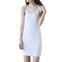 Sexy Tight-fitting Hip Straps Lining Sleek Minimalist Solid Color Round Neck Vest Mini Short Skir Dress x