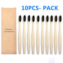 10PCS Colorful Natural Bamboo Toothbrush Set Soft Bristle Charcoal Teeth Whitening Bamboo Toothbrushes Soft Dental Oral Care