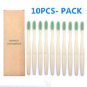 10PCS Colorful Natural Bamboo Toothbrush Set Soft Bristle Charcoal Teeth Whitening Bamboo Toothbrushes Soft Dental Oral Care