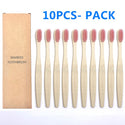 10PCS Colorful Natural Bamboo Toothbrush Set Soft Bristle Charcoal Teeth Whitening Bamboo Toothbrushes Soft Dental Oral Care