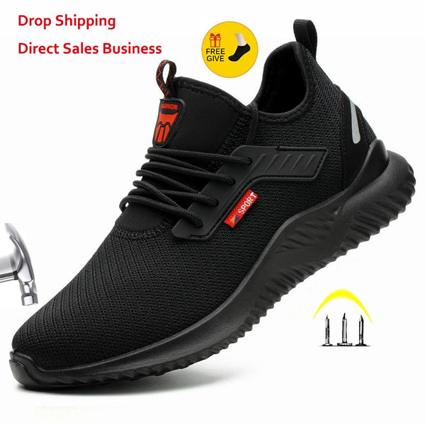 Indestructible Shoes Men Safety Work Shoes with Steel Toe Cap Puncture-Proof Boots Lightweight Breathable Sneakers Dropshipping