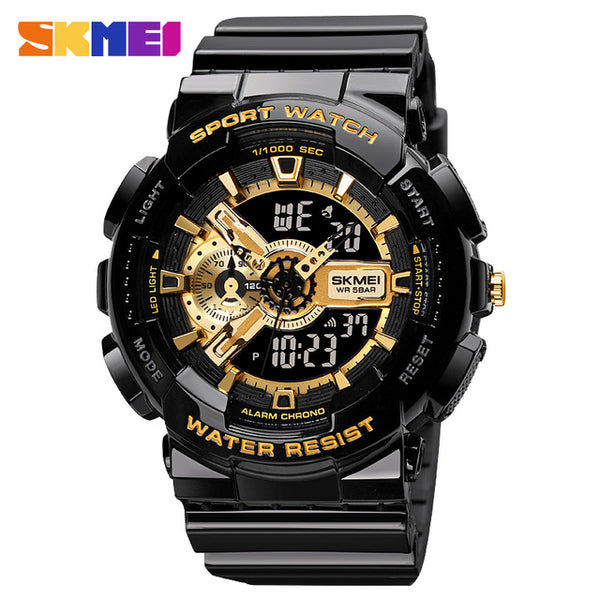 SKMEI Youth Fashion Digital Watch Men Shockproof Waterproof Dual Wristwatches LED Chrono Alarm Clock Mens Watches Cool Hour 1688