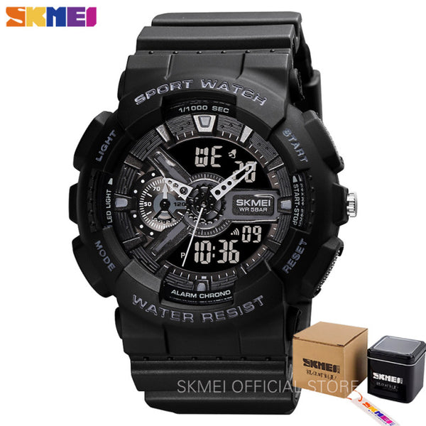 SKMEI Youth Fashion Digital Watch Men Shockproof Waterproof Dual Wristwatches LED Chrono Alarm Clock Mens Watches Cool Hour 1688