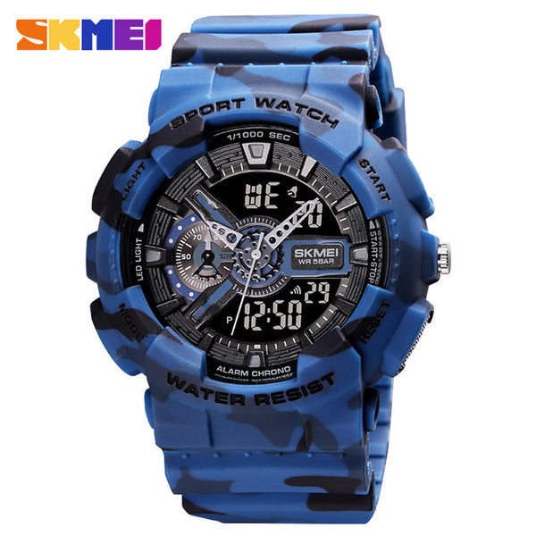 SKMEI Youth Fashion Digital Watch Men Shockproof Waterproof Dual Wristwatches LED Chrono Alarm Clock Mens Watches Cool Hour 1688