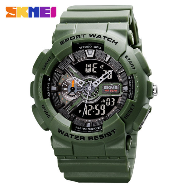 SKMEI Youth Fashion Digital Watch Men Shockproof Waterproof Dual Wristwatches LED Chrono Alarm Clock Mens Watches Cool Hour 1688
