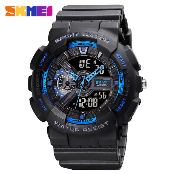 SKMEI Youth Fashion Digital Watch Men Shockproof Waterproof Dual Wristwatches LED Chrono Alarm Clock Mens Watches Cool Hour 1688