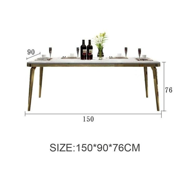 Rama Dymasty stainless steel Dining Room Set Home Furniture modern marble dining table and  chairs,rectangle table