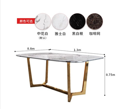 Nordic dining table and chair combination modern simple small flat rectangular dining table domestic light luxury marble dining