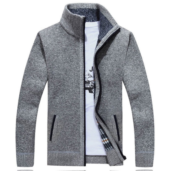Sweater Men Autumn Winter Cardigan SweaterCoats Male Thick Faux Fur Wool Mens Sweater Jackets Casual Knitwear Plus Size M-4XL