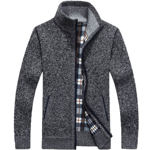 Sweater Men Autumn Winter Cardigan SweaterCoats Male Thick Faux Fur Wool Mens Sweater Jackets Casual Knitwear Plus Size M-4XL