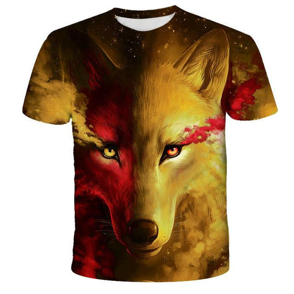 Lovers Wolf Printed T shirts Men 3d T-shirts Drop Ship Top Tee Short Sleeve Camiseta Round Neck Tshirt Fashion Casual Brand