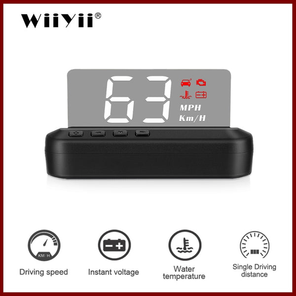 C100 GEYIREN  OBD HUD Head-up display Car Speed Projector Auto Speedometer KMH/MPH Compatiable with All cars, Truck Vehicle