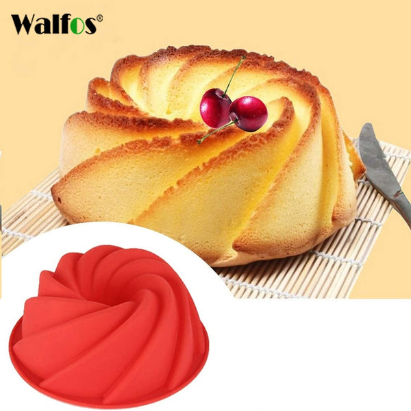 3D Big Swirl Shape Silicone Butter Cake Mould Kitchen Baking Form Tools for Cake Bakery Baking Dish Bakeware Mold Cake Pan
