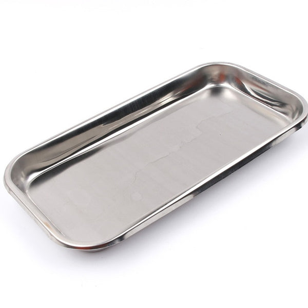 1PC Stainless Steel Cosmetic Storage Tray Nail Art Equipment Plate Doctor Surgical Dental Tray False Nails Dish Tools