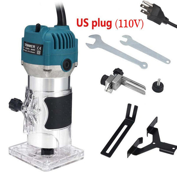 EU UK US Plug 800W Woodworking Electric Trimmer Wood Milling Engraving Slotting Trimming Machine Carving Machine Router Wood