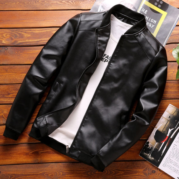 Thoshine Brand Spring Autumn Men Leather Jackets Classic Slim Fit Male PU Leather Coats Motorcycle Biker Streetwear Smart Casual