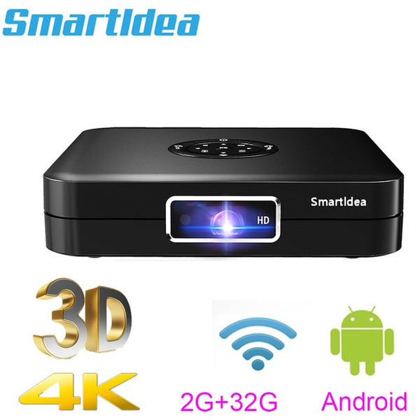 Smartldea K1 HD DLP Projector android 2G RAM 32G ROM 4K 3D high brightness daytime beamer 5G wifi airplay video game proyector