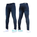 Jeans Men Pure Color Denim Cotton Vintage Wash Hip Hop pencil pants Work Trousers Pants S-4XL Size Skinny stretch cotton Jeans