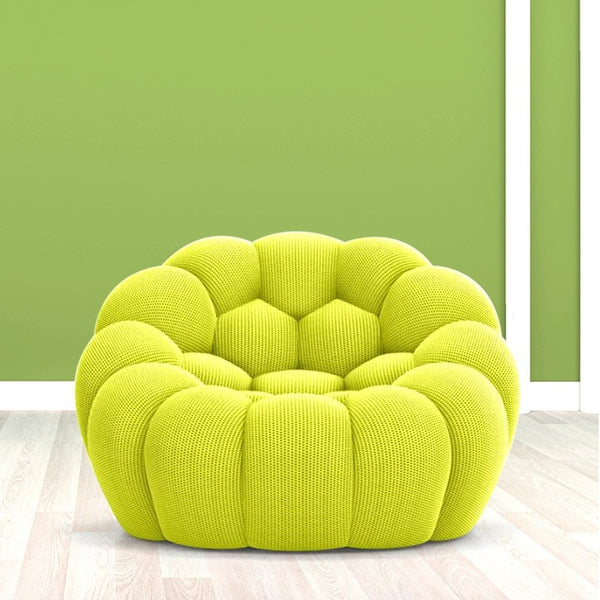 Modern Art Bubble Fabric Single-Seat Sofa Chair Small Apartment Living Room Leisure Sofa Dining Chair Creative Lazy Sofa