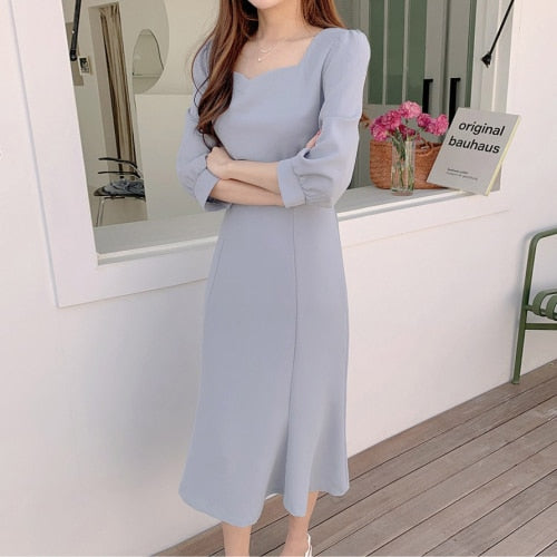 Elegant Office Lady Work Dresses Korean Fashion Clothing Bow Tie Lace-Up White Temperament Retro Vintage Dress Chic Flhjlwoc