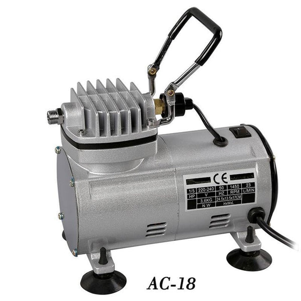 AC-18 Series Power Tools Portable Airbrush Spray Mini Air Compressor Professional Gravity Feed Dual-Action Piston Air Compressor